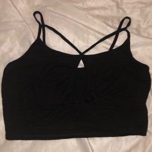 Black Sheer Crop Top with Solid Black Cami